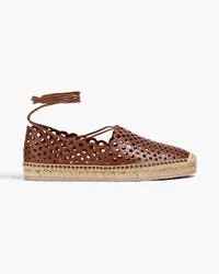 Gianvito Rossi Perforated leather espadrilles - Brown Brown