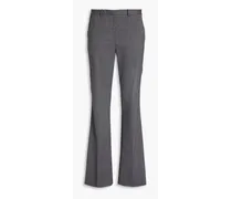 Pinstriped wool-blend twill flared pants - Gray