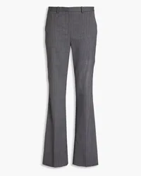 Theory Pinstriped wool-blend twill flared pants - Gray Gray