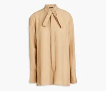Bayou wool and silk-blend blouse - Neutral