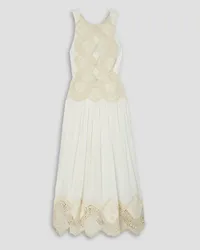 Zimmermann Pattie crochet-trimmed embroidered linen maxi dress - White White