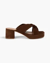 Elleme Knotted suede mules - Brown Brown