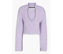 Rosemary cropped wool-blend cardigan - Purple