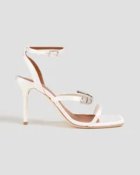 Malone Souliers Brooklyn 85 crystal-embellished satin sandals - White White