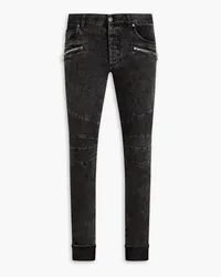 Balmain Acid-wash pintucked denim jeans - Black Black