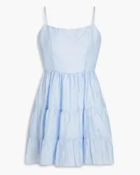 Sandro Tiered linen-blend mini dress - Blue Blue