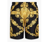 Versace Printed silk-twill shorts - Yellow Yellow