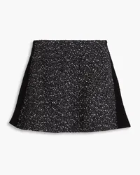 Rag & Bone Elsie flared felt-paneled wool-blend bouclé-tweed mini skirt - Black Black