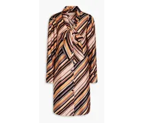 Striped silk-twill shirt dress - Multicolor