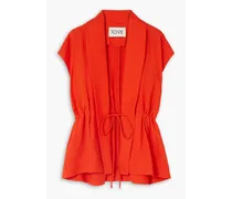 Margot ruched woven jacket - Red