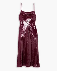 Vince Sequined voile midi dress - Burgundy Burgundy