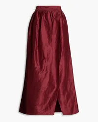 Aje. Mirabelle wrap-effect linen-blend maxi skirt - Burgundy Burgundy