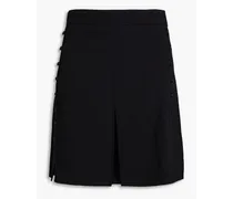 Pleated crepe mini skirt - Black