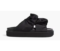 Ruched satin platform sandals - Black