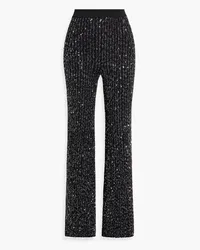 Missoni Sequin-embellished crochet-knit flared pants - Black Black