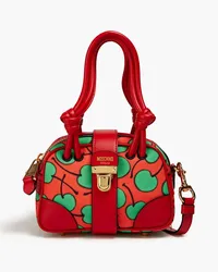 Moschino Leather-trimmed printed canvas tote - Red Red