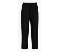 Cropped twill pants - Black