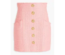 Embellished cotton-blend tweed mini skirt - Pink