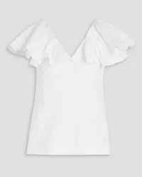 Philosophy Di Lorenzo Serafini Ruffled floral-print cotton top - White White