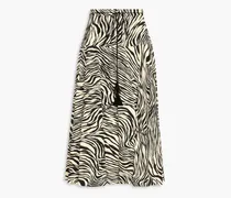 Zebra-print crepe midi skirt - Animal print