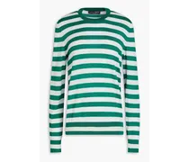 Striped cashmere and silk-blend sweater - Green