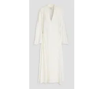 Leif gathered twill maxi dress - White