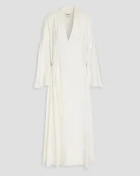 KHAITE Leif gathered twill maxi dress - White White