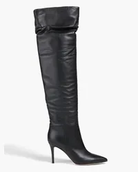 Gianvito Rossi Valeria gathered leather over-the-knee boots - Black Black