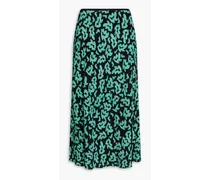 Mae printed crepe midi skirt - Green
