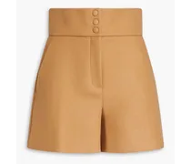 Brushed wool-blend felt shorts - Brown