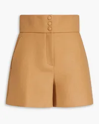 RED Valentino Brushed wool-blend felt shorts - Brown Brown