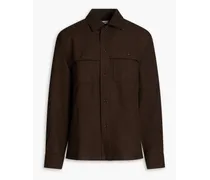 Wool-blend flannel overshirt - Brown