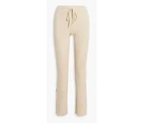Ribbed TENCEL™-blend jersey track pants - White