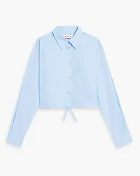 Marni Cropped cotton-poplin shirt - Blue Blue