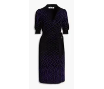 Jacquard-knit wrap dress - Black