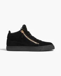 Giuseppe Zanotti Zip-detailed suede high-top sneakers - Black Black