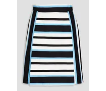Striped cotton-blend skirt - White