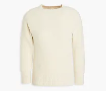 Ribbed cashmere sweater - White