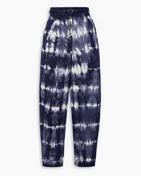 Ulla Johnson Apollo belted tie-dyed high-rise tapered jeans - Blue Blue