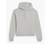 Mélange cotton-jersey hoodie - Gray