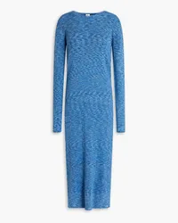 tibi Ribbed marled cotton midi dress - Blue Blue