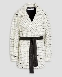 IRO Derek double-breasted bouclé-tweed coat - White White