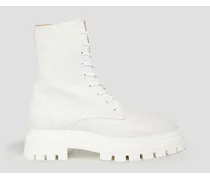 Leather combat boots - White