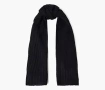 Brushed ribbed-knit scarf - Black - OneSize