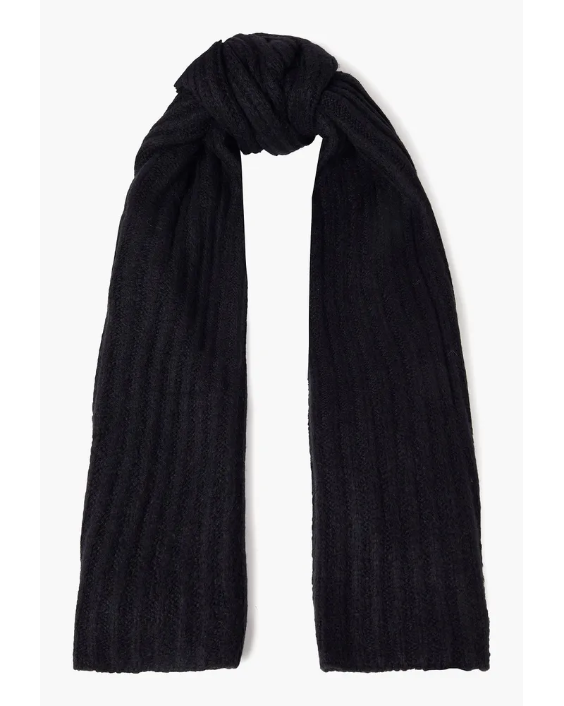 American Vintage Brushed ribbed-knit scarf - Black - OneSize Black