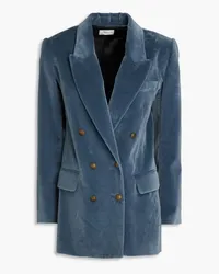 Frame Denim Double-breasted cotton-blend velvet blazer - Blue Blue