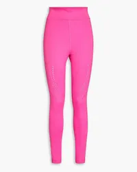 adidas Logo-print stretch-jersey leggings - Pink Pink