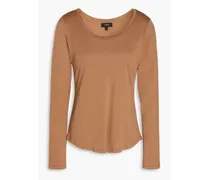 Cotton-jersey top - Brown