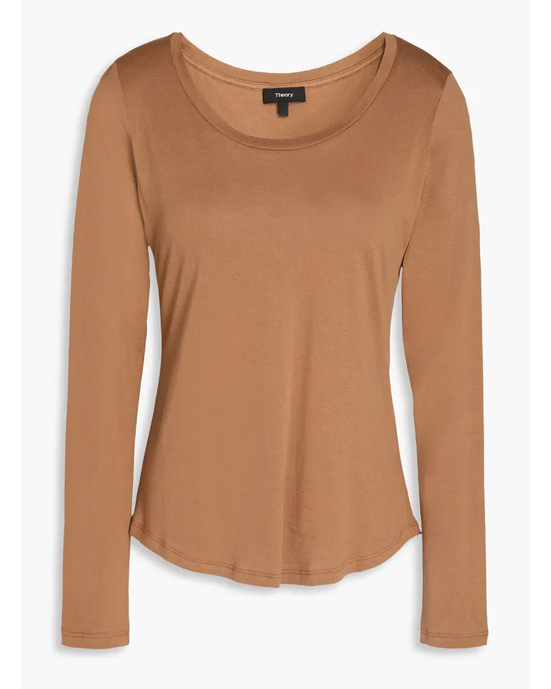 Theory Cotton-jersey top - Brown Brown