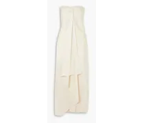 Adelaide strapless draped satin-twill maxi dress - Neutral